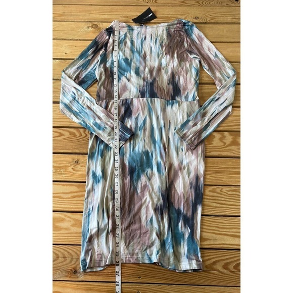 NWT Fashion Nova Appreciate The Arts Long Sleeve Dress 2X Abstract Twist Front - Picture 6 of 9